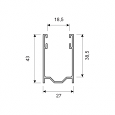 MAXI ALU-Fhrungsschiene 43 mm