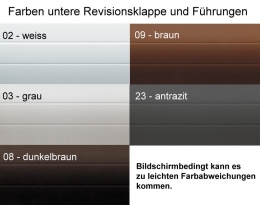 ALU Vorbauelement UP-Version mit intergr. Fliegengitter Rollo ALU Minipanzer Sonderfarbe