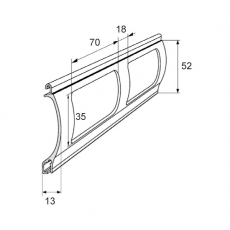 Sicherheits Rollgitter, 52x13 mm, stranggepresst