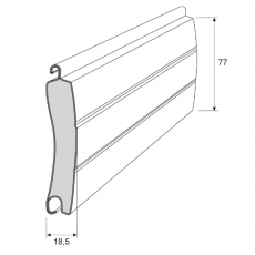 ALU-Rolltor, Profil 77x18,5 mm