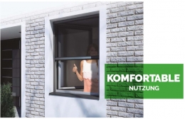 Fliegengitter Rollo,      Fensterversion